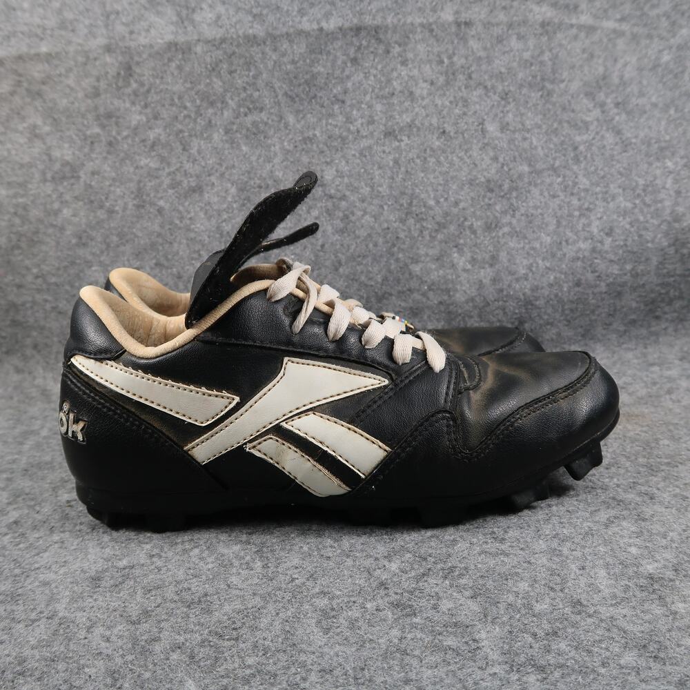 Reebok Shoes Womens 8 Cleats Baseball Black White Lace Up Leather Retro Sport